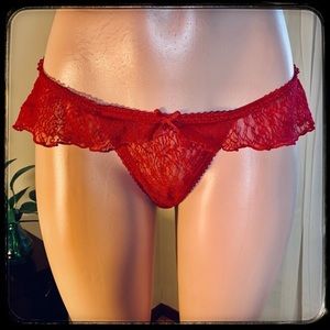 Red lacy thongs size medium